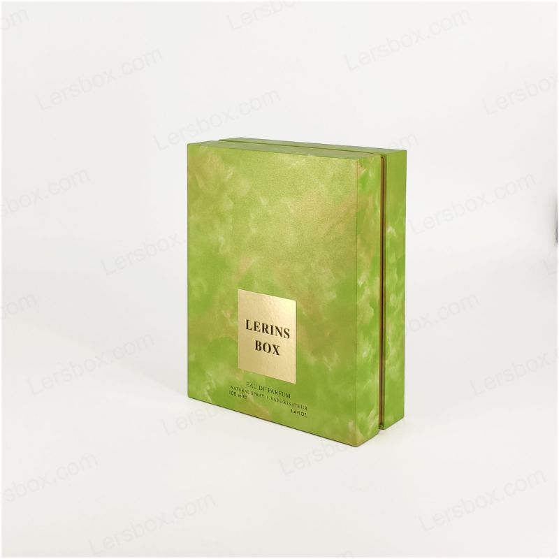 Stylische Goldfolien -Parfümbox mit EVA -Tablett für Duftdisplay und starres Deckelbasis HP020