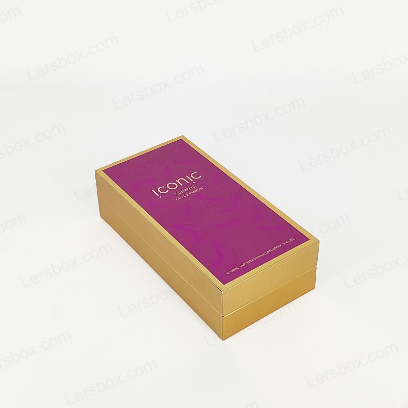 Elegante Goldfolien -Stempelbox mit EVA -Tablett und handgefertigtem starrem Design HP014