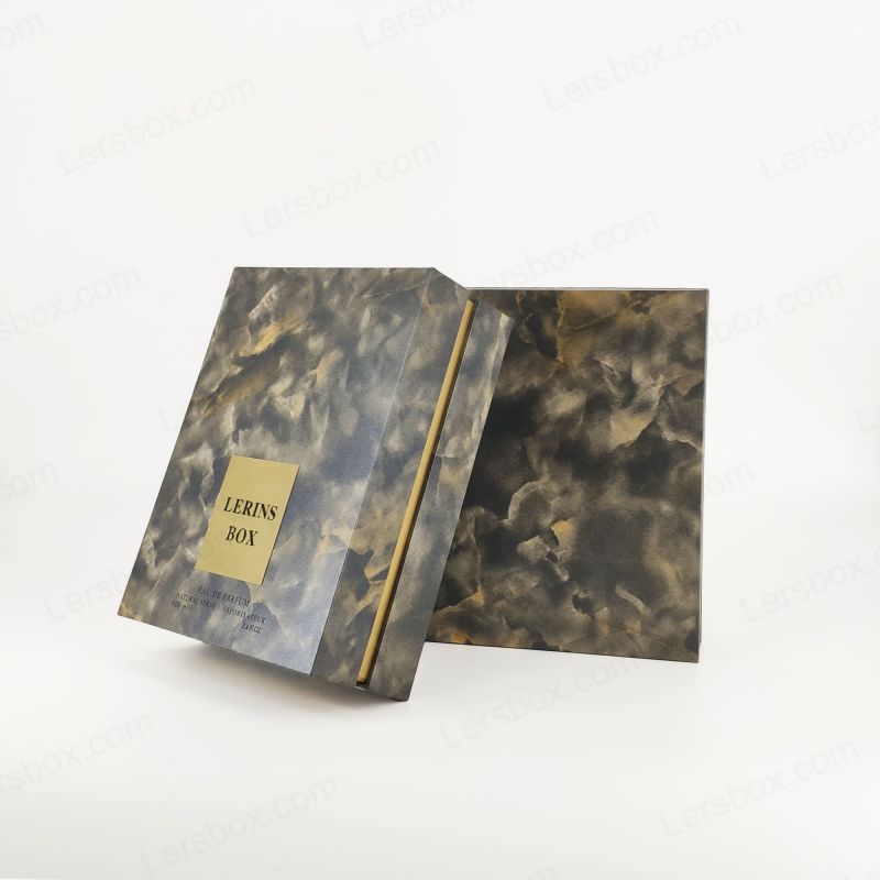Stylische Goldfolien -Parfümbox mit EVA -Tablett für Duftdisplay und starres Deckelbasis HP020