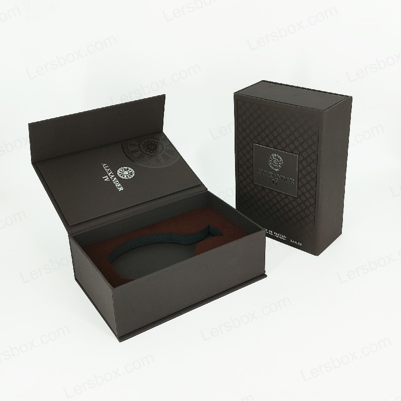 Parfümbox mit Goldfolie mit starrem Deckel und EVA-Einsatz für luxuriöse Präsentation HP021