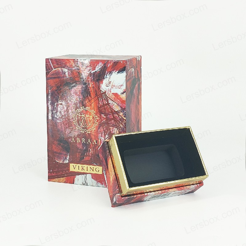 Goldfolie -Parfümbox mit EVA -Schaumfutter und starre Basis für die Premium -Verpackung HP023