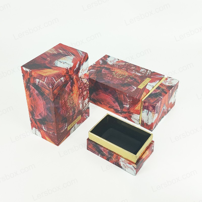 Goldfolie -Parfümbox mit EVA -Schaumfutter und starre Basis für die Premium -Verpackung HP023