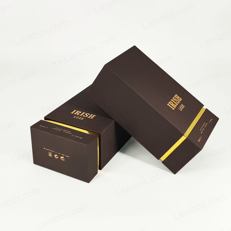Raffinierte Parfümbox mit benutzerdefinierter Goldfolie und EVA -Schaum für sichere Duftanzeige HP028
