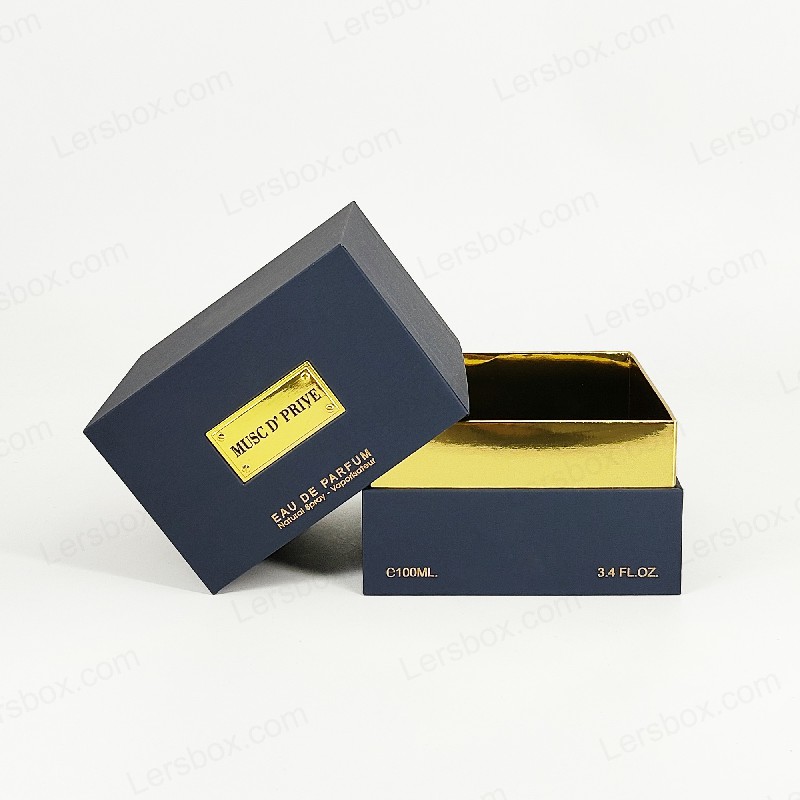 Luxus -Goldfolien -Parfümverpackung mit handgefertigter starrer Struktur und EVA -Tabletteinsatz HP030