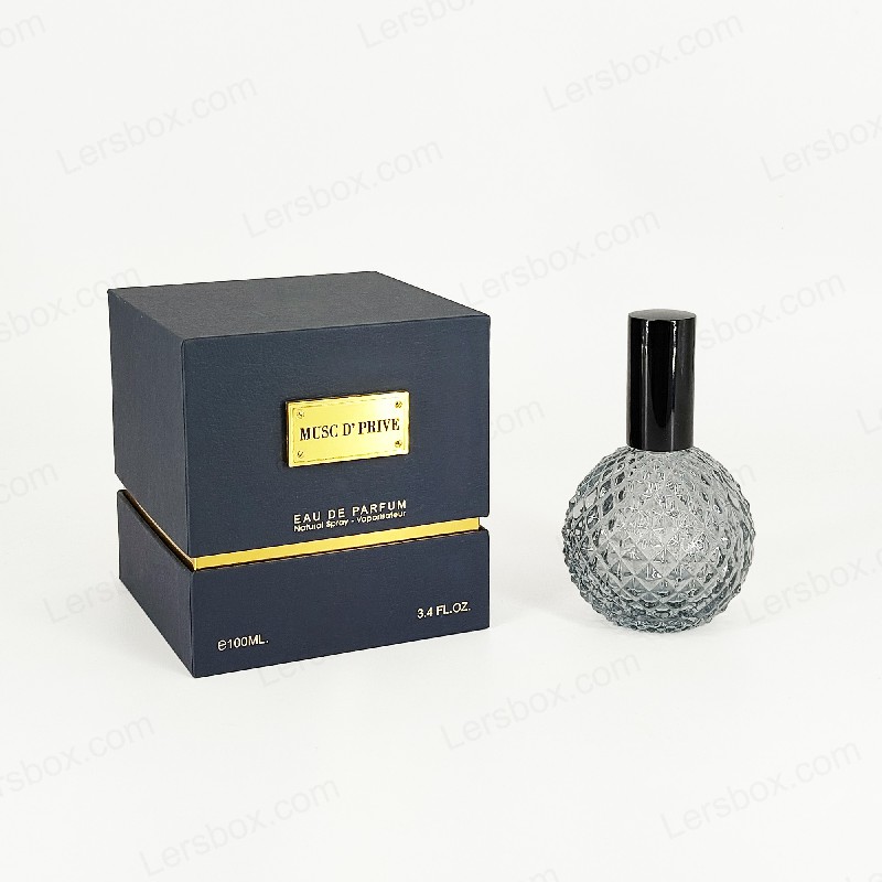 Luxus -Goldfolien -Parfümverpackung mit handgefertigter starrer Struktur und EVA -Tabletteinsatz HP030