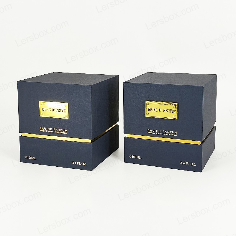 Luxus -Goldfolien -Parfümverpackung mit handgefertigter starrer Struktur und EVA -Tabletteinsatz HP030