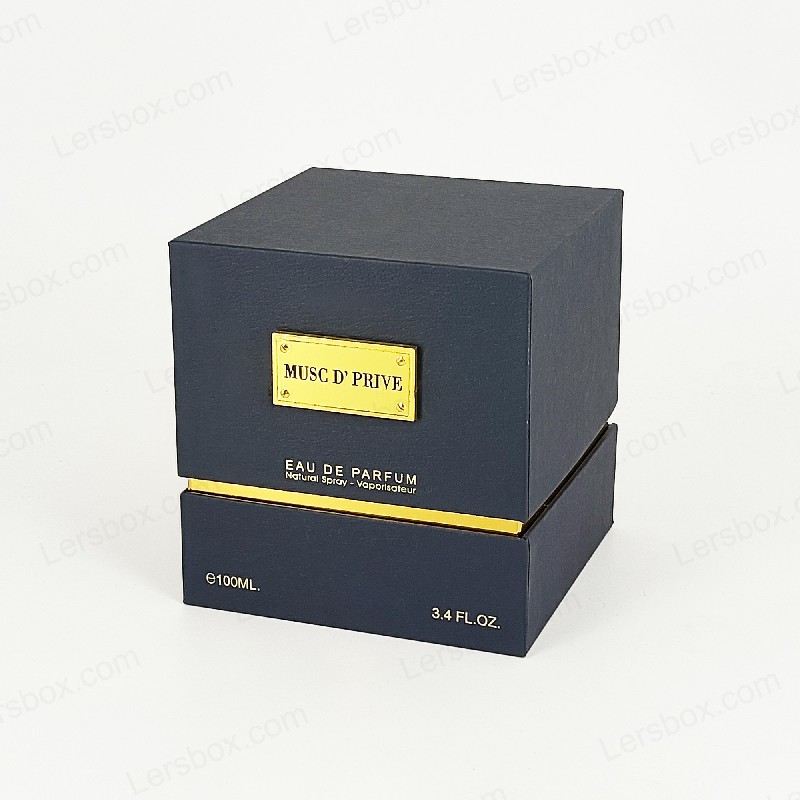 Luxus -Goldfolien -Parfümverpackung mit handgefertigter starrer Struktur und EVA -Tabletteinsatz HP030