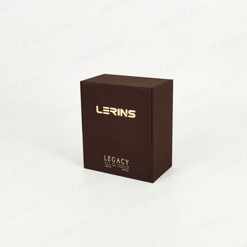 Luxus -Parfümverpackung mit Goldfoliendetail, EVA -Tablett und robuster starrer Struktur HP035