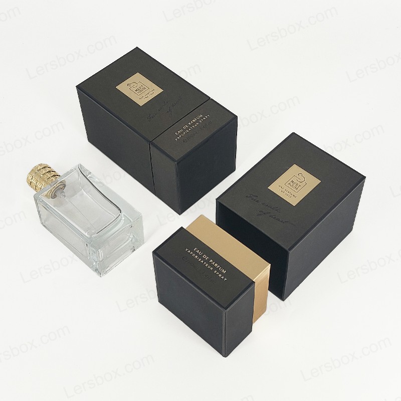 Goldfolie -Parfümbox mit starrem Deckel, Basis- und EVA -Schaumschale für luxuriöses Display HP034