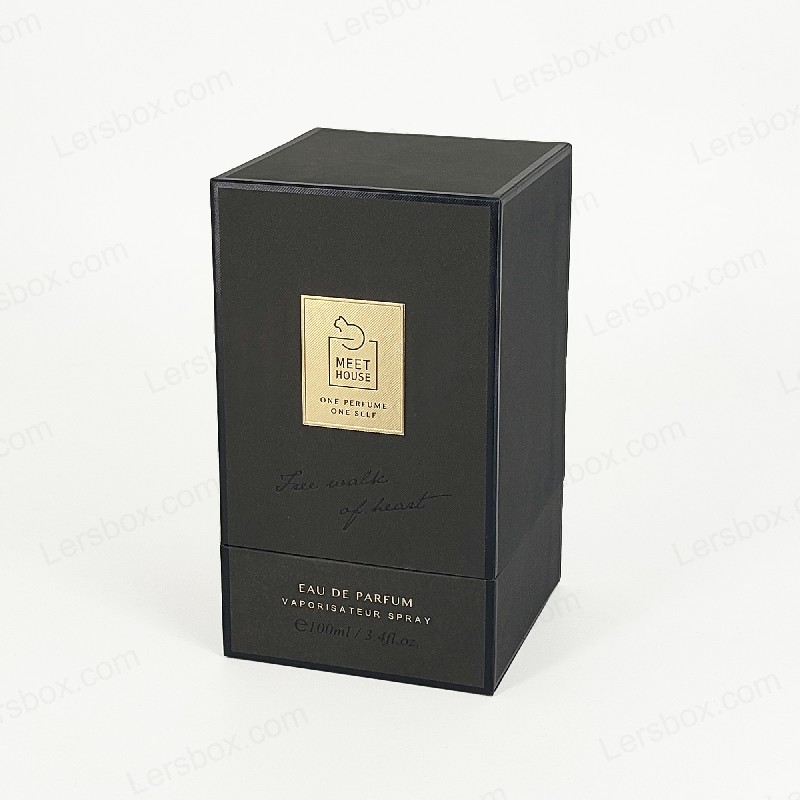 Goldfolie -Parfümbox mit starrem Deckel, Basis- und EVA -Schaumschale für luxuriöses Display HP034