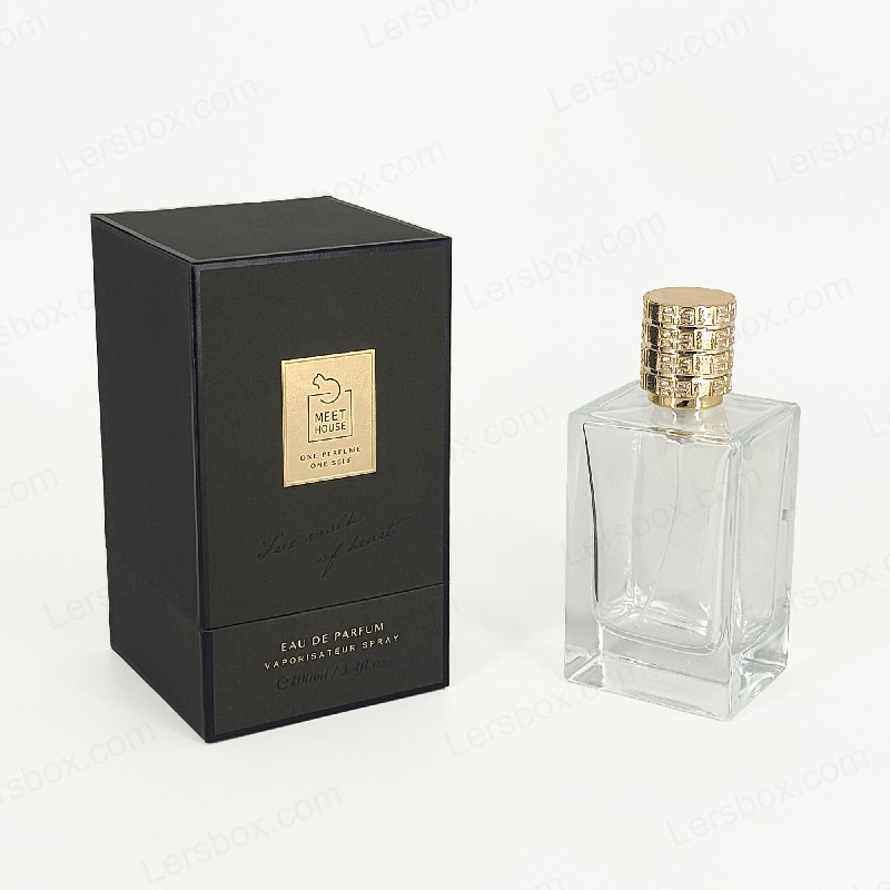 Goldfolie -Parfümbox mit starrem Deckel, Basis- und EVA -Schaumschale für luxuriöses Display HP034