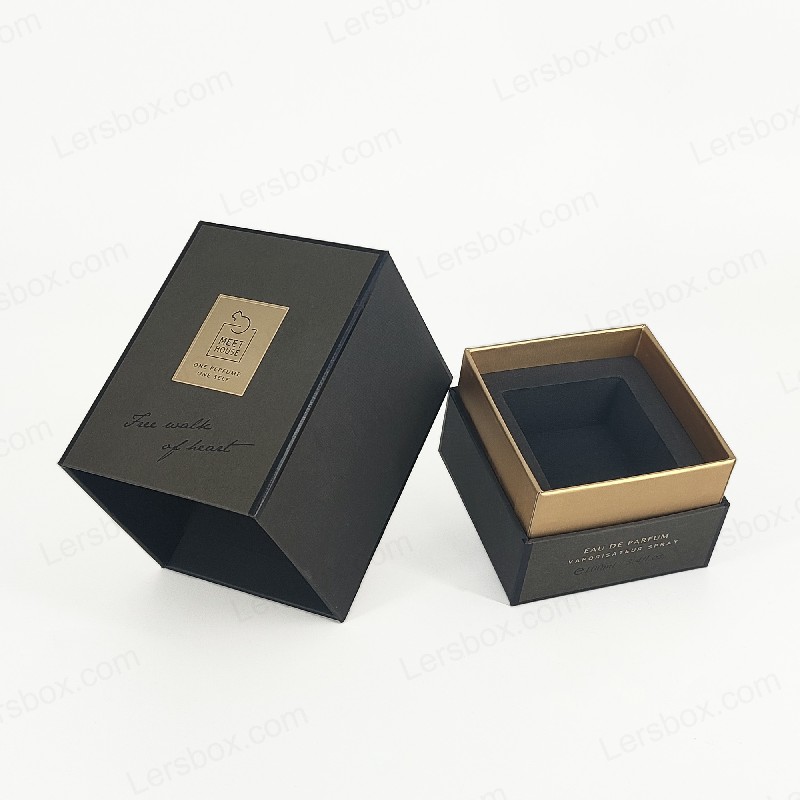 Goldfolie -Parfümbox mit starrem Deckel, Basis- und EVA -Schaumschale für luxuriöses Display HP034
